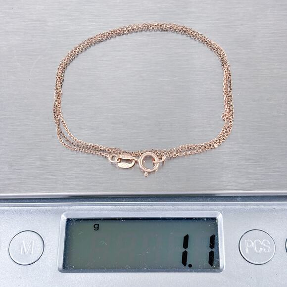 Rose Gold Plate Cable Link Chain Necklace | Vintage Sterling Silver 925 | 18.5" - Picture 3 of 3